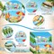 452 Pcs Hello Summer Theme Decorations Hawaiian Beach Disposable Party Supplies (Blue)